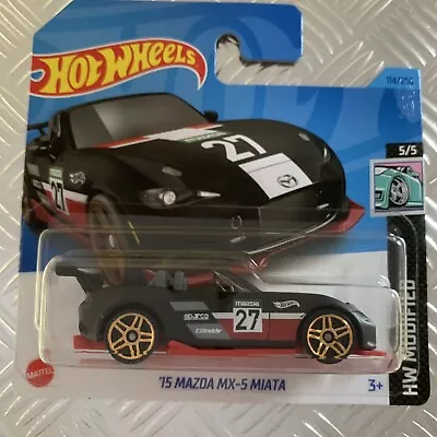 Buy Hot Wheels ‘15 Mazda MX-5 Miata 1:64 Mattel Diecast (Black) Modified • 4£