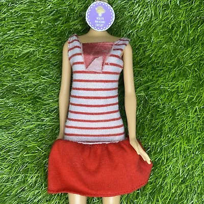 Buy Barbie Doll Fashion Fun Red Stripe Dress Clothes Spares • 6.95£