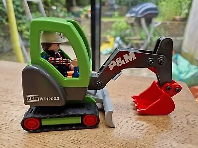 Buy Playmobil P&M Digger Excavator With Construction Worker Figure • 12£