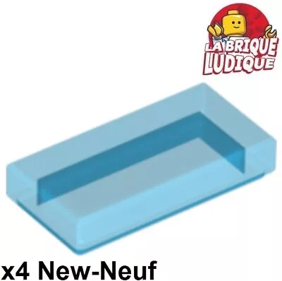 Buy LEGO 4x Tile Smoothplate 1x2 With Groove Blue Trans Dark Blue 3069 NEW • 1.14£