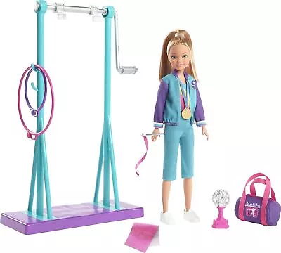 Buy Barbie Team Stacie Doll And Gymnastics Playset With Spinning Bar • 43.99£