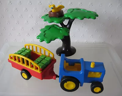 Buy PLAYMOBIL 123 Farm Or Zoo Tractor Trailer Food Crates, A Tree & A Bird In A Nest • 10.95£