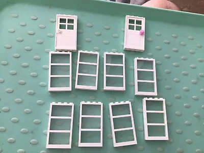 Buy Toy Lego 8 White Windows 3 Panels 2 Doors 1 X 4 X6 Played With • 7.99£