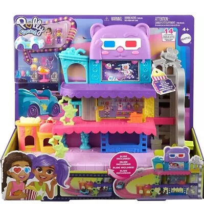 Buy Polly Pocket Dolls HPV39 Pollyville Drive-In Movie Theatre Playset • 22.95£