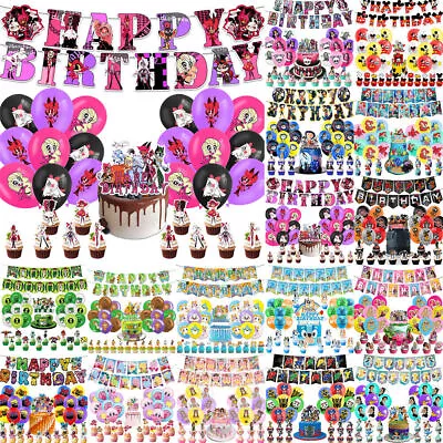 Buy Kids Boys Girls Happy Birthday Decoration Banner Balloons Cake Topper Supplies • 12.80£