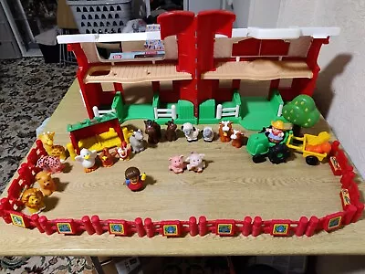 Buy Vintage Fisher Price Little People Farm Set W/Animals, People ,Extra Animals  • 28.99£