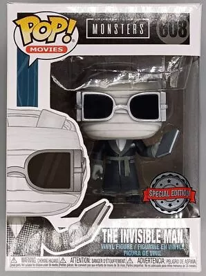 Buy Funko POP #608 The Invisible Man B&W Universal Monsters Damaged Box + Protector • 19.99£