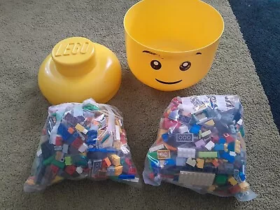 Buy Lego Head Storage With 1.8kg Mixed Bricks Include Mini Figures X 6 Joblot • 39.99£