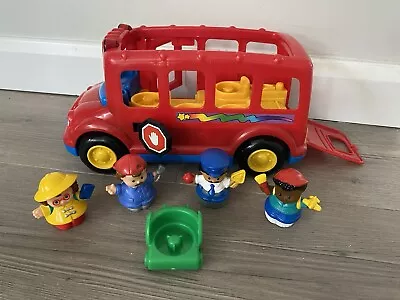 Buy Fisher Price Little People Red School Bus 11” Lights & Sounds 4 X People Figures • 14.99£