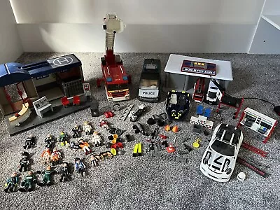 Buy Playmobil Bundle Police Station, Fire Engine, Boat, Racing Car, Police Van • 35£