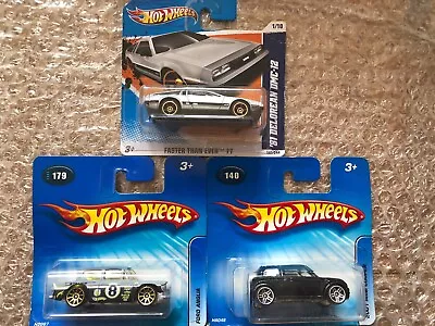 Buy Hot Wheels Lot 9, X3 Models Bundle, Ford Anglia, '81 DeLorean DMC-12 Mini Cooper • 30£