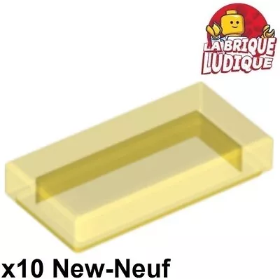 Buy LEGO 10x Tile Smooth Plate 1x2 With Groove Clear Yellow/Trans Yellow 3069 • 1.68£