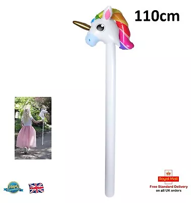 Buy 110cm Inflatable Unicorn Reusable Stick My Little Pony Kids Party Gift  X99 373  • 3.77£
