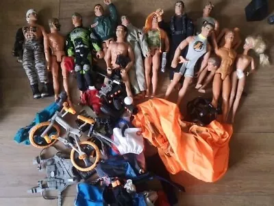 Buy Action Man Bundle Joblot 90s Figures, Parts, Clothes, + 2 Kens & Barbie • 20£