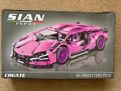 Buy Lamborghini Sian Fkp 37 Building Blocks Pink Colour Compatible With Lego • 50£