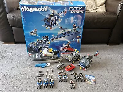 Buy Playmobil Police Car Boat Helicopter With Motor Bundle Playset Emergency 9043  • 40£