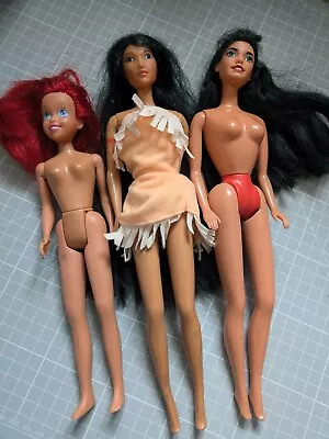 Buy Vintage 90s Disney Mattel Tyco Dolls Pocahontas Ariel Esmeralda Bundle • 19.99£
