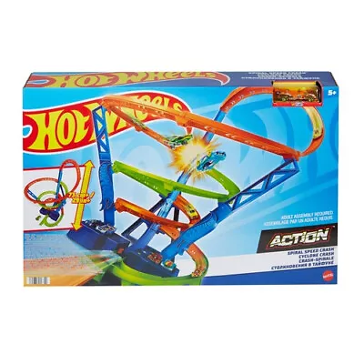 Buy Hot Wheels Action Spiral Speed Crash Play Set Car Race Toy • 45.99£