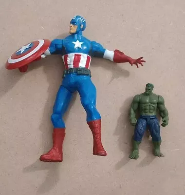 Buy Captain America  With Spinning Shield & Hulk Action Figures Toy Hasbro Marvel  • 10.50£