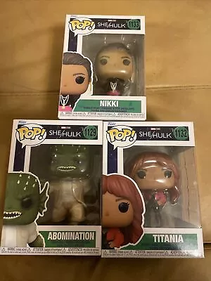 Buy SHE HULK FUNKO POP FIGURES X 3 Set Marvel Abomination Titania Nikki VGC • 12.99£