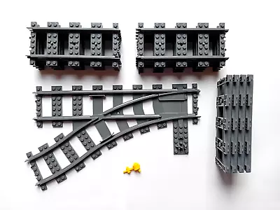 Buy 12x New Lego Straight Plastic Train Track With 1x Switch Left Part 53401 53407 • 24.99£