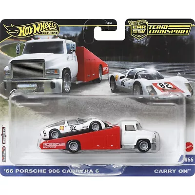 Buy Hot Wheels Team Transport '66 Porsche 906 Carrera 6 Carry On #66 Hrv47 • 26.11£