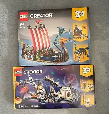 Buy Lego Creator 3 In 1 - 31132 Viking Ship & 31142 Space Rollercoaster - Brand New • 159.80£