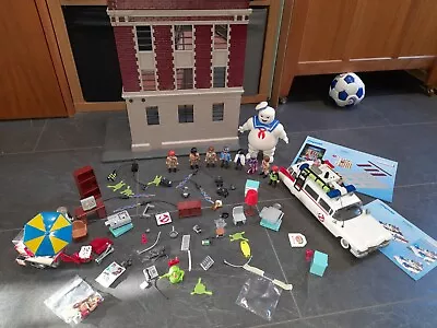 Buy Playmobil Ghostbusters Fire House , Ecto 1, Stay Puft , Slimer Hot Dog Vendor • 77£