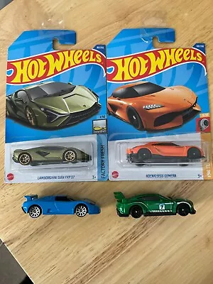 Buy Hot Wheels -Koenigsegg Gemera, Lamborghini Sian, Bug EB110, Bently Continental   • 8£