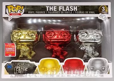 Buy Funko POP [3 Pack] The Flash (Gold/Red/Silver) - Chrome - DC • 49.99£
