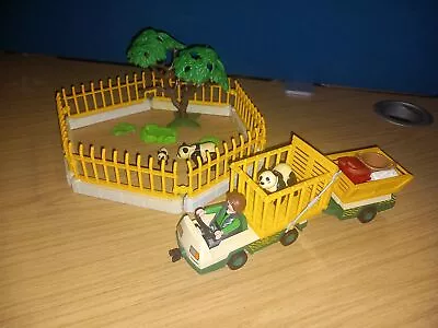 Buy Playmobil Zoo Keeper & Vehicle With Pandas & Enclosure Used / Clearance • 14.95£