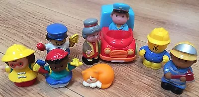 Buy Fisher Price Little People & Other Figures Bundle Postman Post Van Firefighters • 7.99£