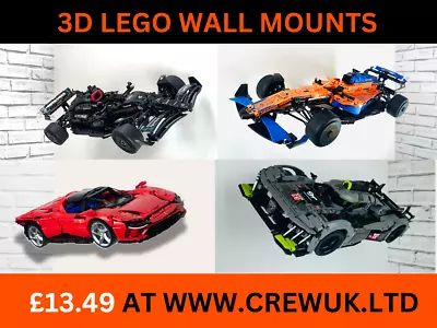 Buy ALL 3D WALL MOUNTS LEGO Technic Cars GT Porsche Mercedes Ferrari F1 RSR GTE • 15.99£