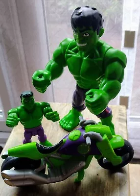 Buy Marvel Hulk Toys Lot Large Figure And Hulk With Motorcycle 2018 Hasbro Playskool • 5£