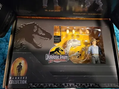 Buy Jurassic Park 3 Hammond Collection Alan Grant & Velociraptor Figures New Sealed • 44.99£
