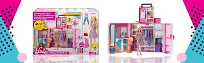 Buy Barbie Dream Closet & DOLL Set Clothes Accessories 30+ ACCESSORIES WARDROBE BNIB • 34.99£