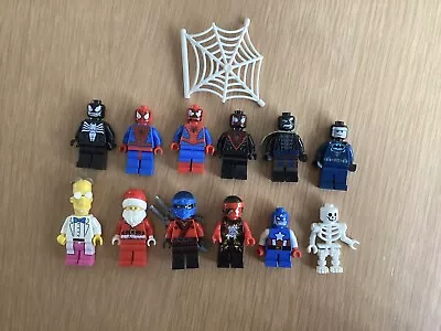 Buy Lego 12 Mini Figure Bundle Venom Spider-man Simpsons Skeleton Farther Christmas • 19.99£