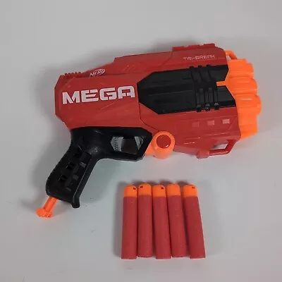 Buy Nerf N-Strike Elite Mega Tri-Break Hand Gun Blaster Tested With 5x Darts • 9.39£