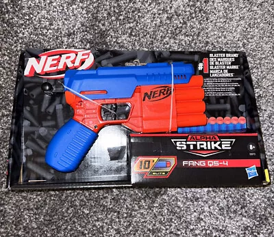 Buy Nerf Gun With 10 Bullets Darts Alpha Strike Fang Blue Red • 6.50£