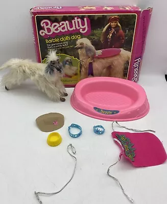 Buy Vintage 1979 Barbie Dog Beauty Afghan & Accessories, Mattel • 17.08£