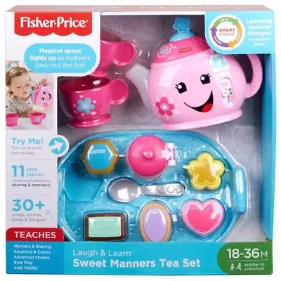 Buy Fisher Price Laugh And Learn Tea Set Sweet Manners Toy 30+ Songs Sounds Phrases • 30.95£