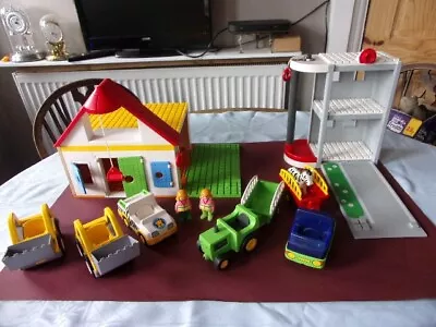 Buy Playmobile 123  Bundle Farm  Fire Station With Figures , Vehicles And Animals, • 20£