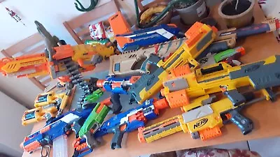 Buy Nerf Gun Bundle Job Lot With Chain Fed Tripod Battery Operated Machine Gun • 80£