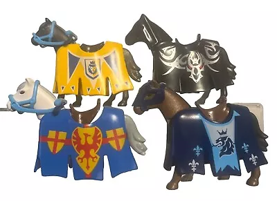 Buy Playmobil 4 Jousting Horses For Knights & Castle Sets Lion Dragon Dressage • 14£