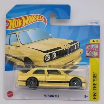 Buy Hot Wheels '92 BMW M3 195/250 HW The 90's 4/10 2024 Yellow HTB06 • 9.99£