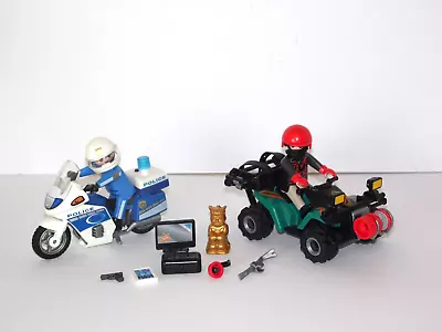 Buy Playmobil 6879 City Action Robber's Quad + Police Motorcycle With Lights • 10£