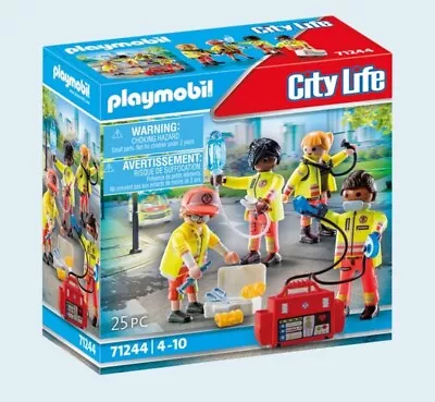 Buy Playmobil 71244 City Life Paramedic Medical Team Figures Accessories Playset New • 7.99£
