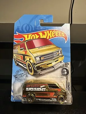 Buy HOTWHEELS Gold 77 DODGE CUSTOM VAN 1/64th Scale Rare • 9.99£