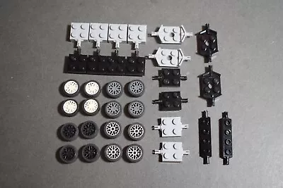 Buy Lego 93595 Genuine 4 Wheels 4 Tyres Tires 2 Axles For 1 Car Set • 3.99£
