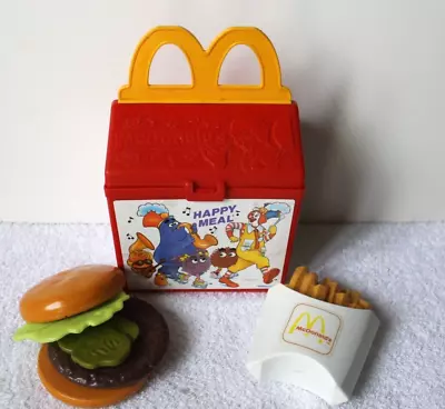 Buy 1989 McDonald's Fisher Price Happy Meal Lunch Plastic Lunch Box Burger &Fries • 57.78£